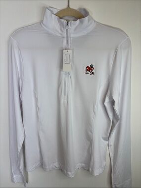 johnnie-O Women’s Miami Hurricanes Susie Performance 1/4 Zip – Vintage Logo NEW